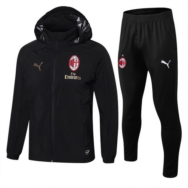 Coupe Vent Football AC Milan Ensemble Complet 2018-19 Noir